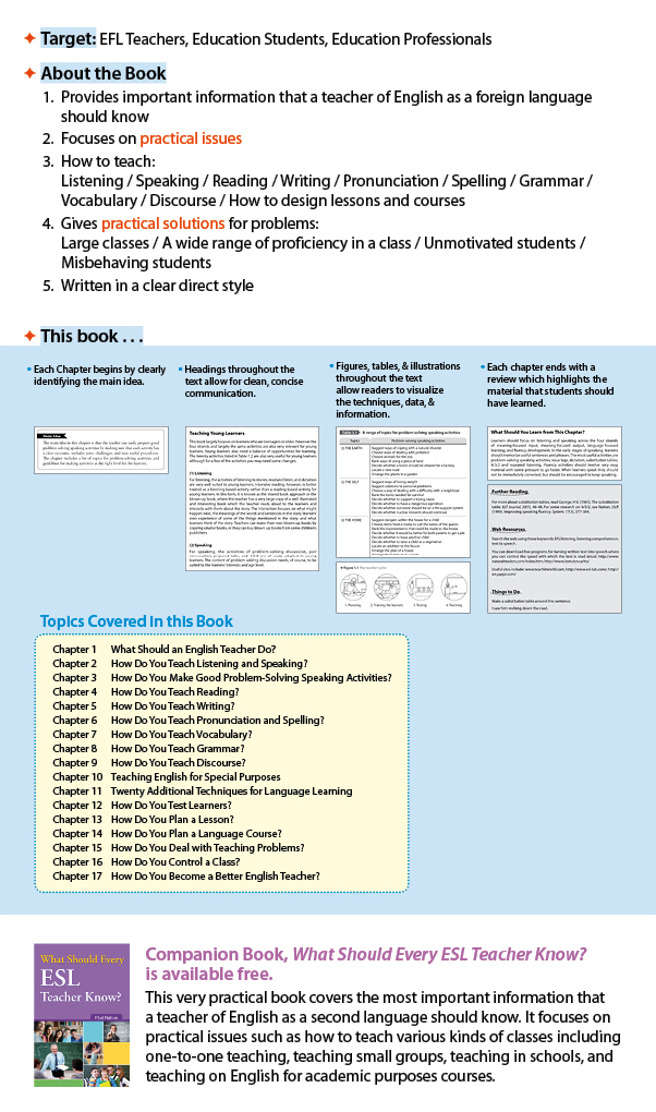 What Should Every EFL Teacher Know? / Book 1권 / isbn 9781599662664